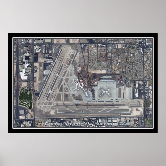 Poster Carte satellite de l'aéroport international de McC (Devant)