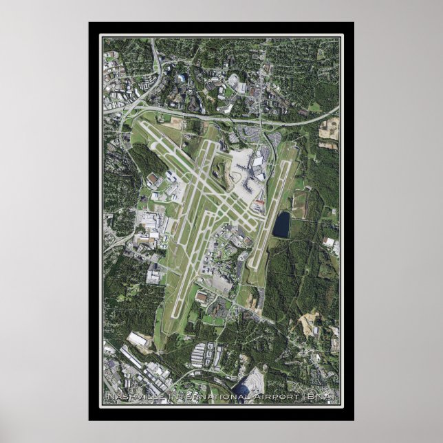 Poster Carte satellite de l'aéroport international de Nas (Devant)