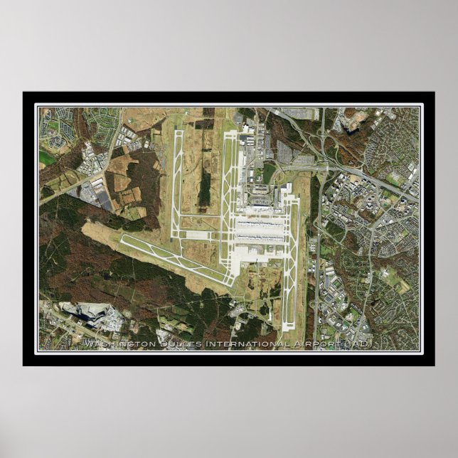 Poster Carte satellite de l'aéroport international de Was (Devant)