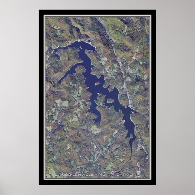 Poster Carte satellite de l'affiche du lac Glenville Nort (Devant)