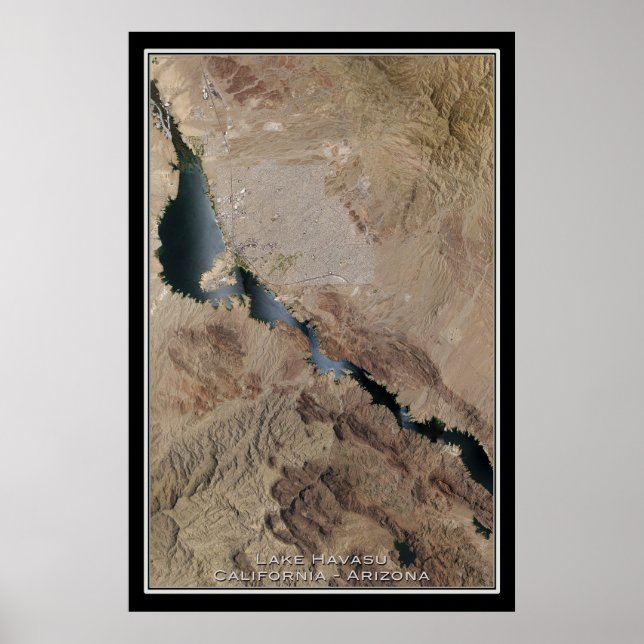 Poster Carte satellite de l'affiche du lac Havasu City Ar (Devant)