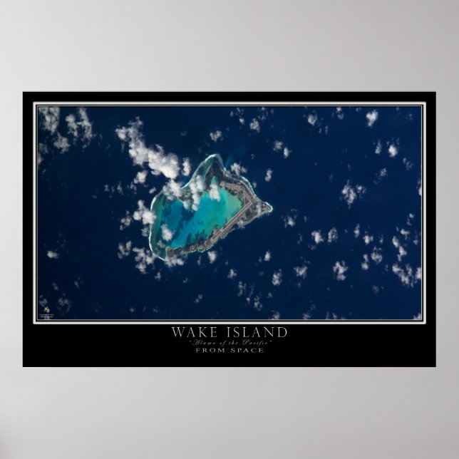 Poster Carte satellite de l'île de Wake (Devant)