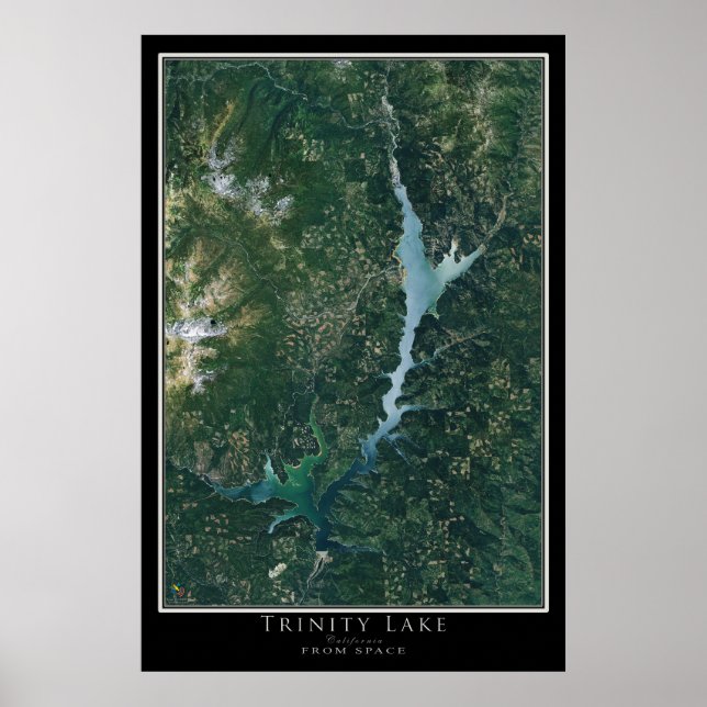 Poster Carte satellite de Trinity Lake California (Devant)