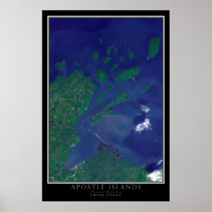 Poster Carte satellite des îles Apôtres