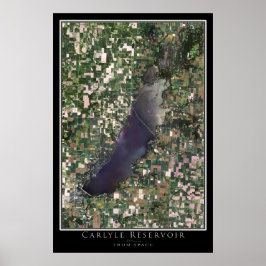 Poster Carte satellite du lac Carlyle Illinois