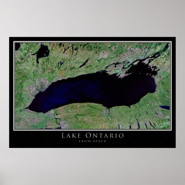 Poster Carte satellite du lac Ontario (Devant)