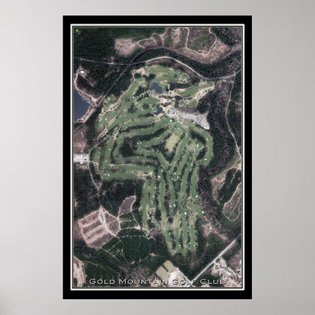 Poster Carte satellite Gold Mountain Golf Club Washington (Devant)