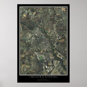 Poster Carte satellite spatiale de Fredericksburg Virgini