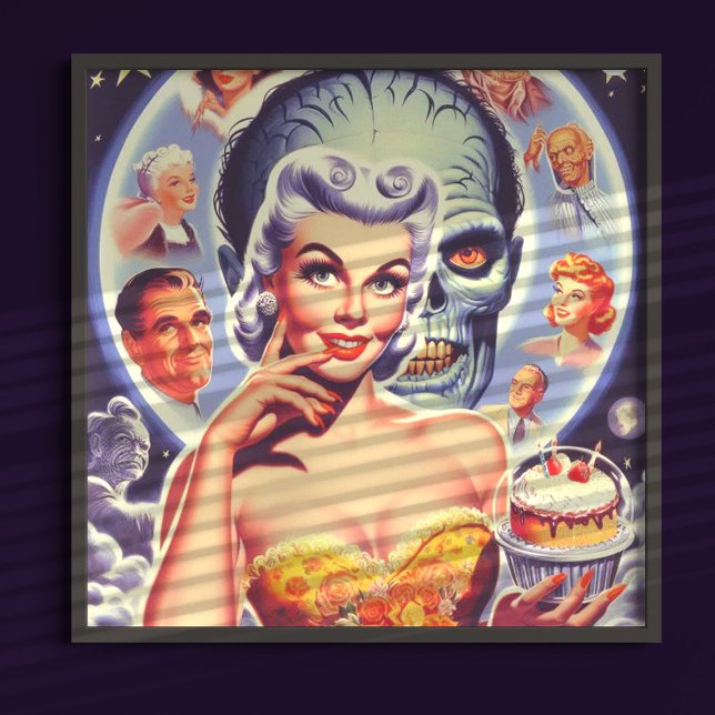 Poster Carte Sci-Fi rétro (Créateur téléchargé)