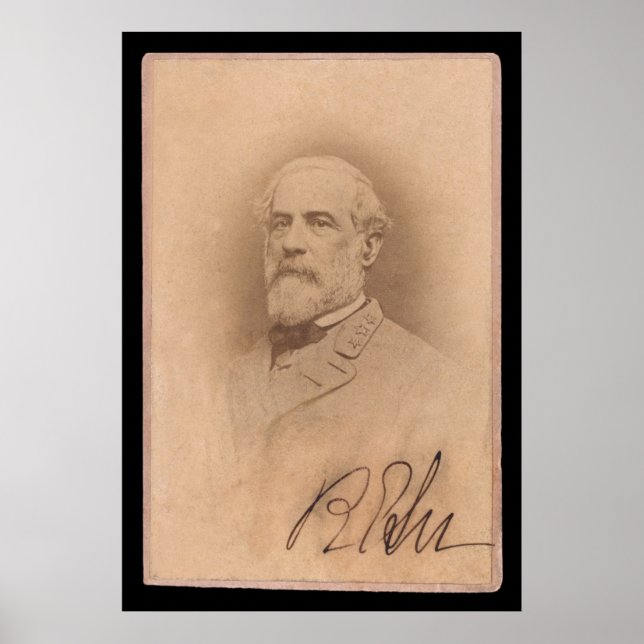 Poster Carte signée Robert E. Lee 1860 (Devant)