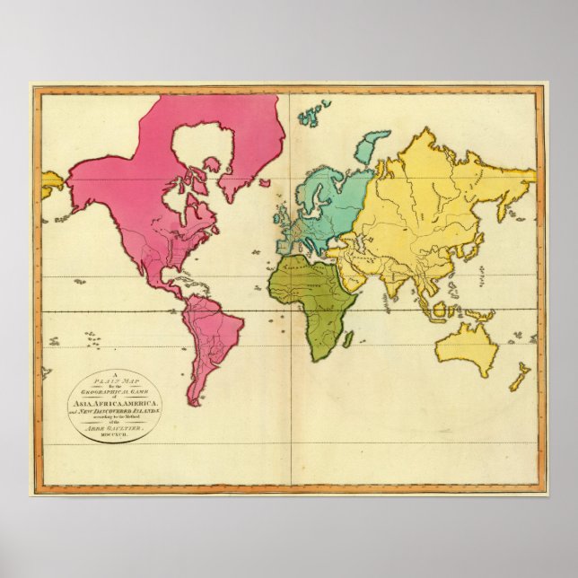 Poster Carte simple Monde (Devant)