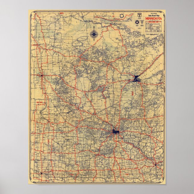 Poster Carte standard du Minnesota (Devant)