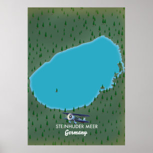 Poster Carte Steinhuder Meer Allemagne