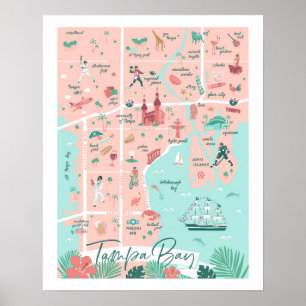 Poster Carte Tampa Imprimer 16 po x 20 po