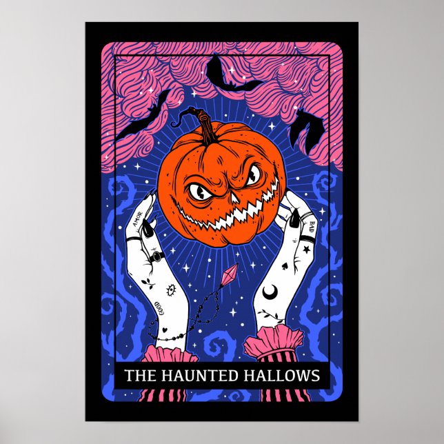 Poster Carte Tarot Halloween (Devant)
