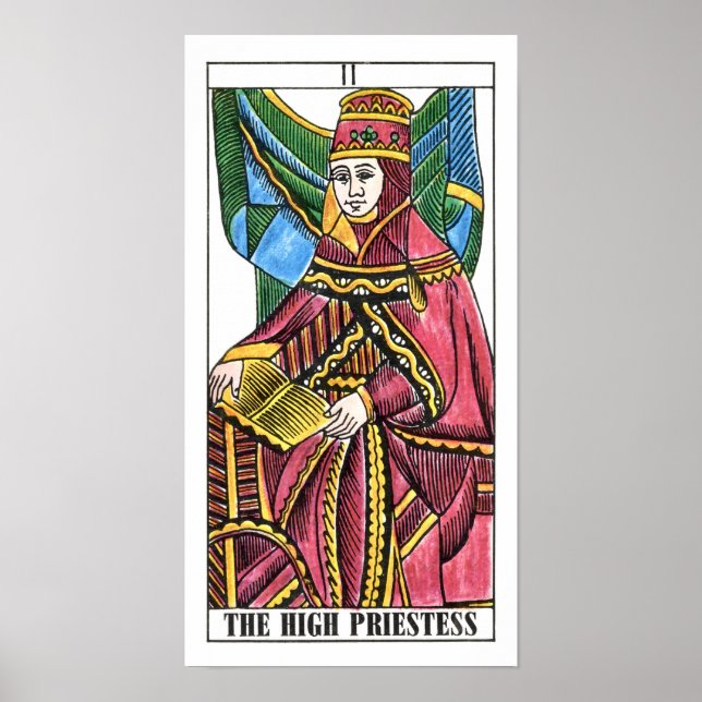 Poster Carte Tarot Haute Prêtesse (Devant)
