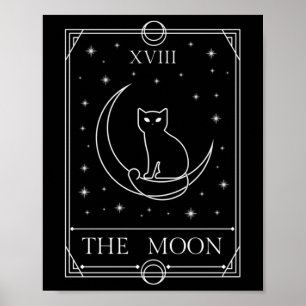 Poster Carte Tarot Lune Chat Noir Chat Cuisine Occulte Ma