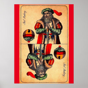 Poster carte tarot n° 2 du 19e siècle
