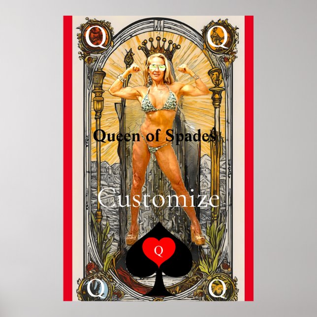 Poster Carte Tarot Reine des pique Thunder_Cove (Devant)