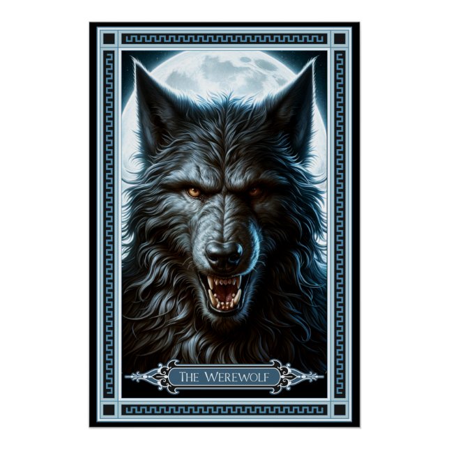 Poster Carte Tarot Werewolf (Devant)
