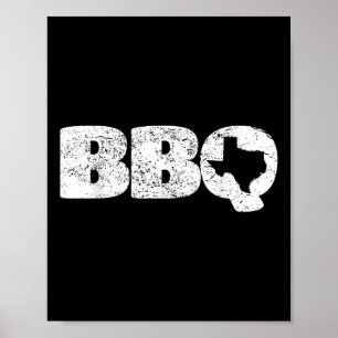 Poster Carte Texas Tx Poignée Barbecue Barbecue Simple