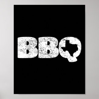 Poster Carte Texas Tx Poignée Barbecue Barbecue Simple