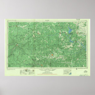 Poster Carte topo Llano TX