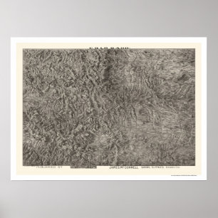 Poster Carte topographique 1894 du Colorado