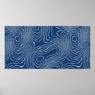 Poster Carte topographique de la ligne terrestre sans sou