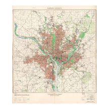 Carte topographique de Washington, D.C. 1953
