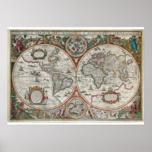 Poster Carte tôt, couleur extraordinaire et peinture,