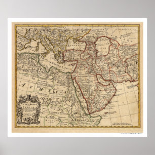 Poster Carte Turquie Perse Arabie - 1721