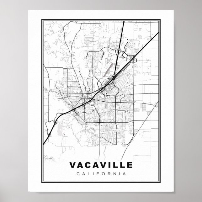 Poster Carte Vacaville (Devant)