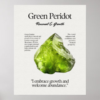 Poster Carte Verte De Sens De Cristal Péridot Gem