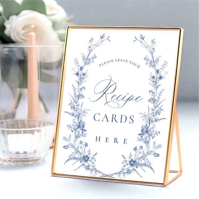 Poster Carte Victorian Dusty Blue French Garden Recette (Créateur téléchargé)