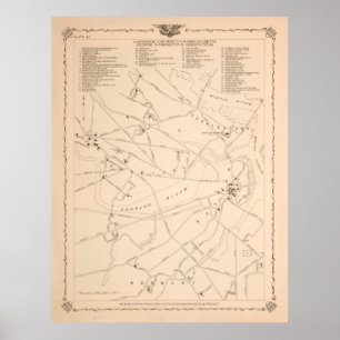 Poster Carte vintage Boston George Washington Landmark