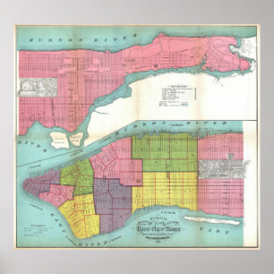 Poster Carte vintage de corps de sapeurs-pompiers de NYC