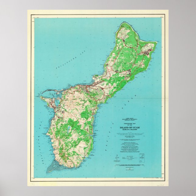 Poster Carte vintage de Guam (1965) (Devant)