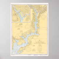 Carte vintage de la rivière Potomac (1968)