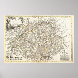 Poster Carte vintage de la Suisse (1771)