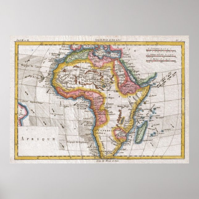 Poster Carte vintage de l'Afrique (1780) (Devant)