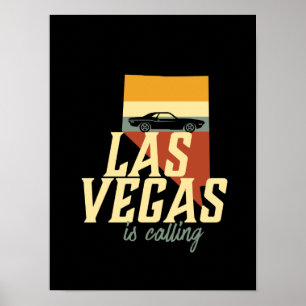 Poster Carte Vintage de Las Vegas Nevada Plan de la ville