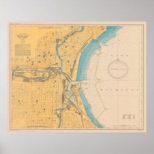 Poster Carte Vintage de Milwaukee WI (1947)