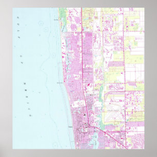 Poster Carte vintage de Naples Floride (1958)