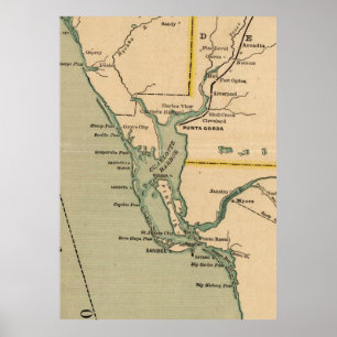 Poster Carte vintage de Port Charlotte Floride (1896)