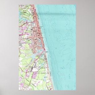 Poster Carte vintage de Virginia Beach (1965)