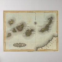 Carte vintage des îles Canaries (1823)