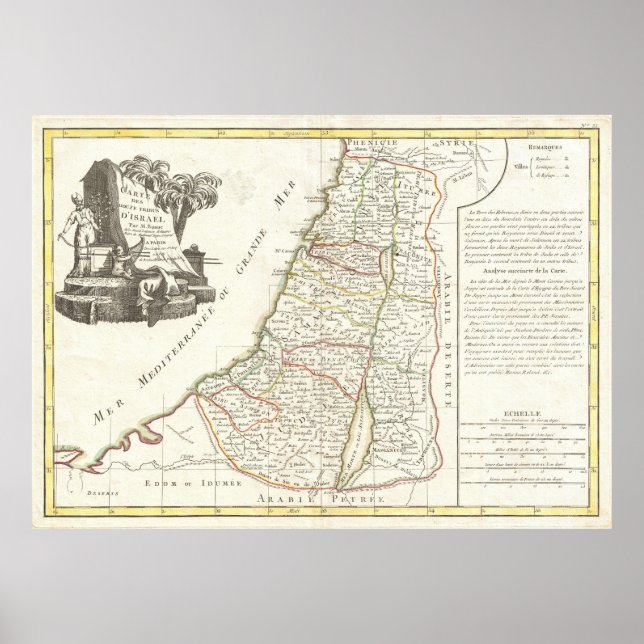 Poster Carte vintage d'Israël (1770) (Devant)