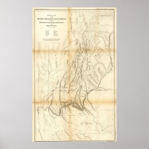 Poster Carte vintage du Grand Canon 1883