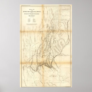 Poster Carte vintage du Grand Canon 1883
